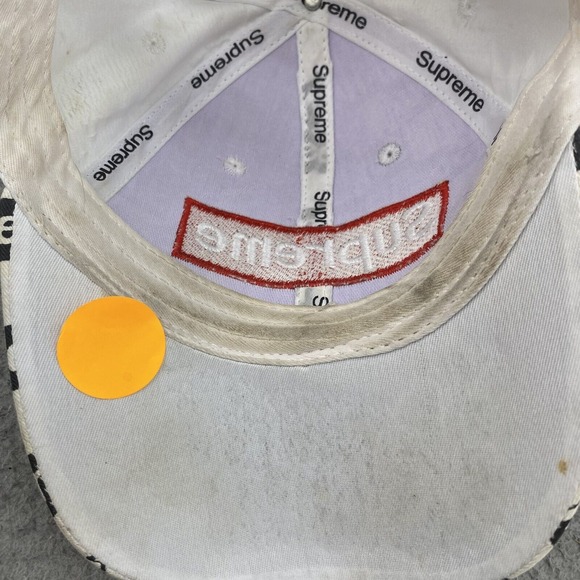 Supreme Hat Cap Strapback Men's Black White Checkered Logo Skater 90s Streetwear - Picture 7 of 10